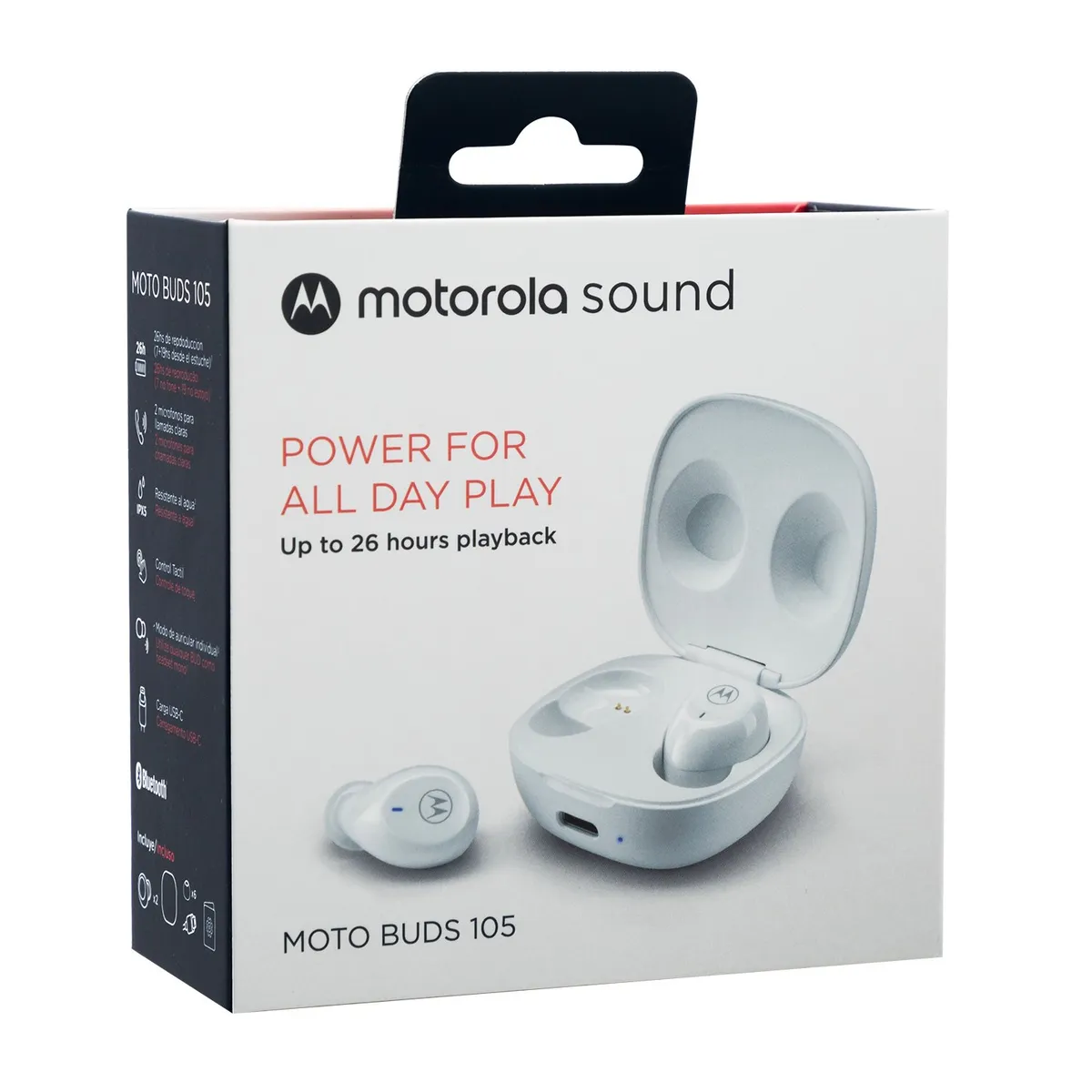 AUDIFONO MOTOROLA MOTO BUDS 105 TRUE WIRELESS BLANCO
