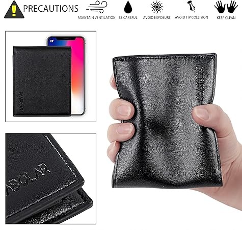 Billetera minimalista para hombre, de cuero duradero, doble pliegue, de gran capacidad, con caja de regalo  DEABOLAR