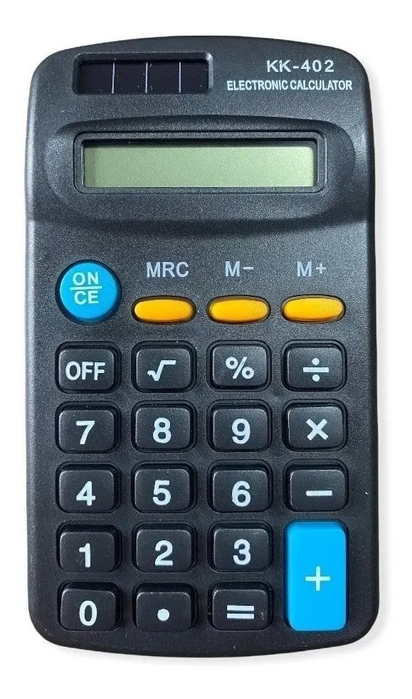 Calculadora Universal 8 Dígitos Mini Bolsillo Kk-402. NEGRA