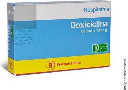 DOXICICLINA 100 MG X 10 CAPSULAS (HOSPIFARMA)(4/B)