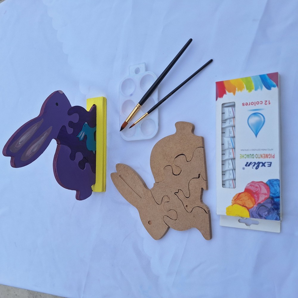 Kit Puzzle Conejito para pintar