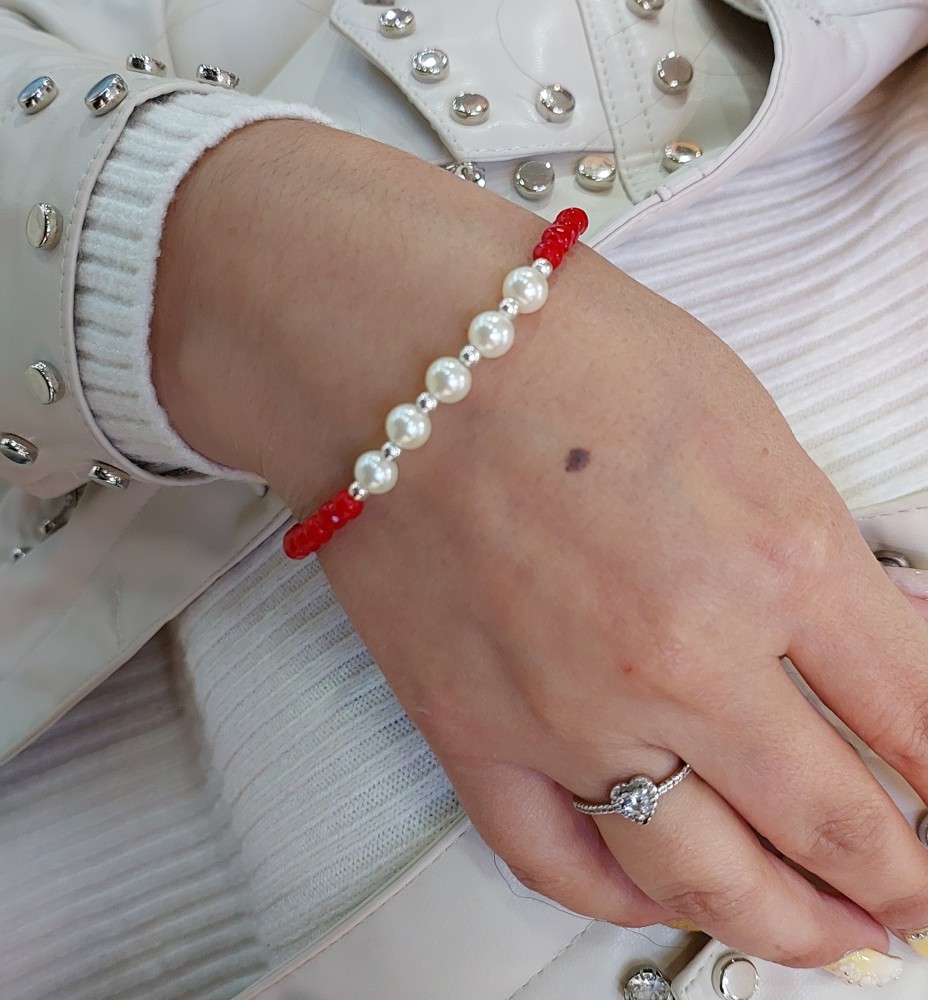 Pulsera Agatas, Perlas y Plata 925