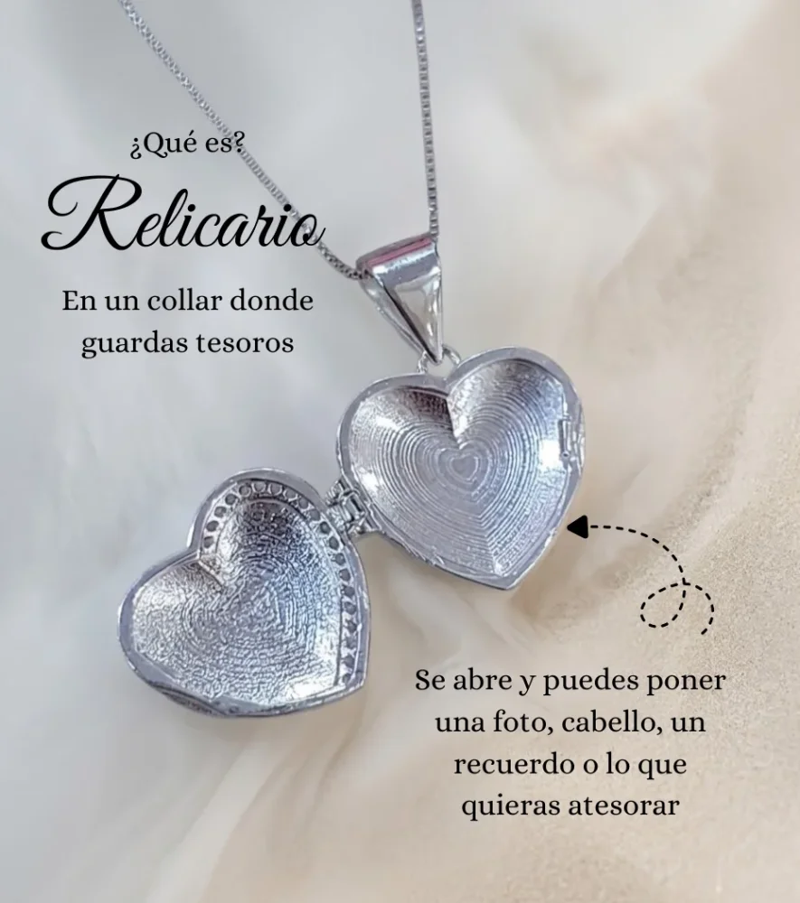 Collar Relicario Corazón Plata 925