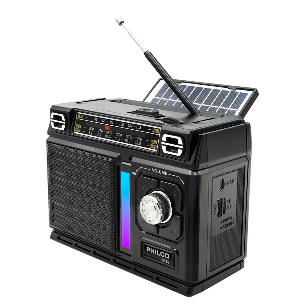 RADIO con PANEL SOLAR RECARGABLE MULTIBANDA