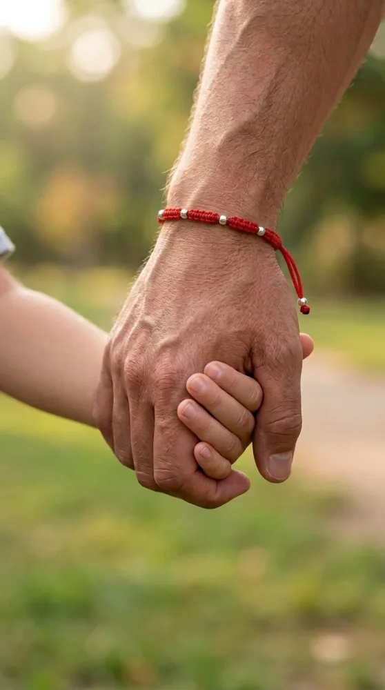 Pulsera de los 7 Nudos Hilo Rojo y Plata 925 - Protección Contra Mal de Ojo y Envidia
