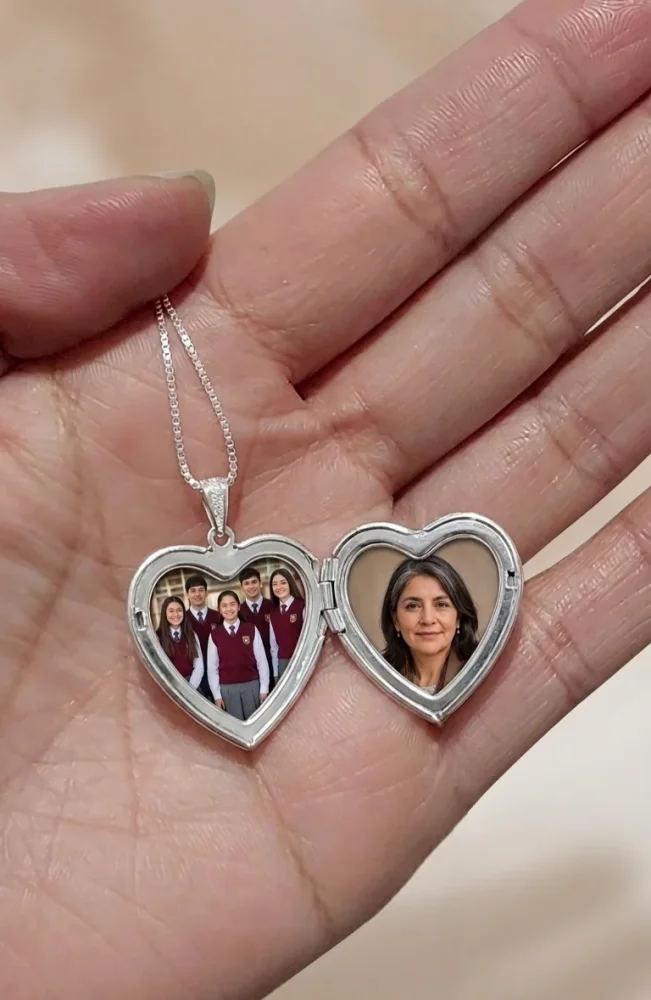 Collar Relicario Corazon Tallado Plata 925