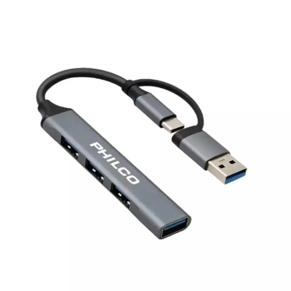 Hub 4 Puertos USB 3.0 A Tipo C (PC-SMARTPHONE) PHILCO 37186