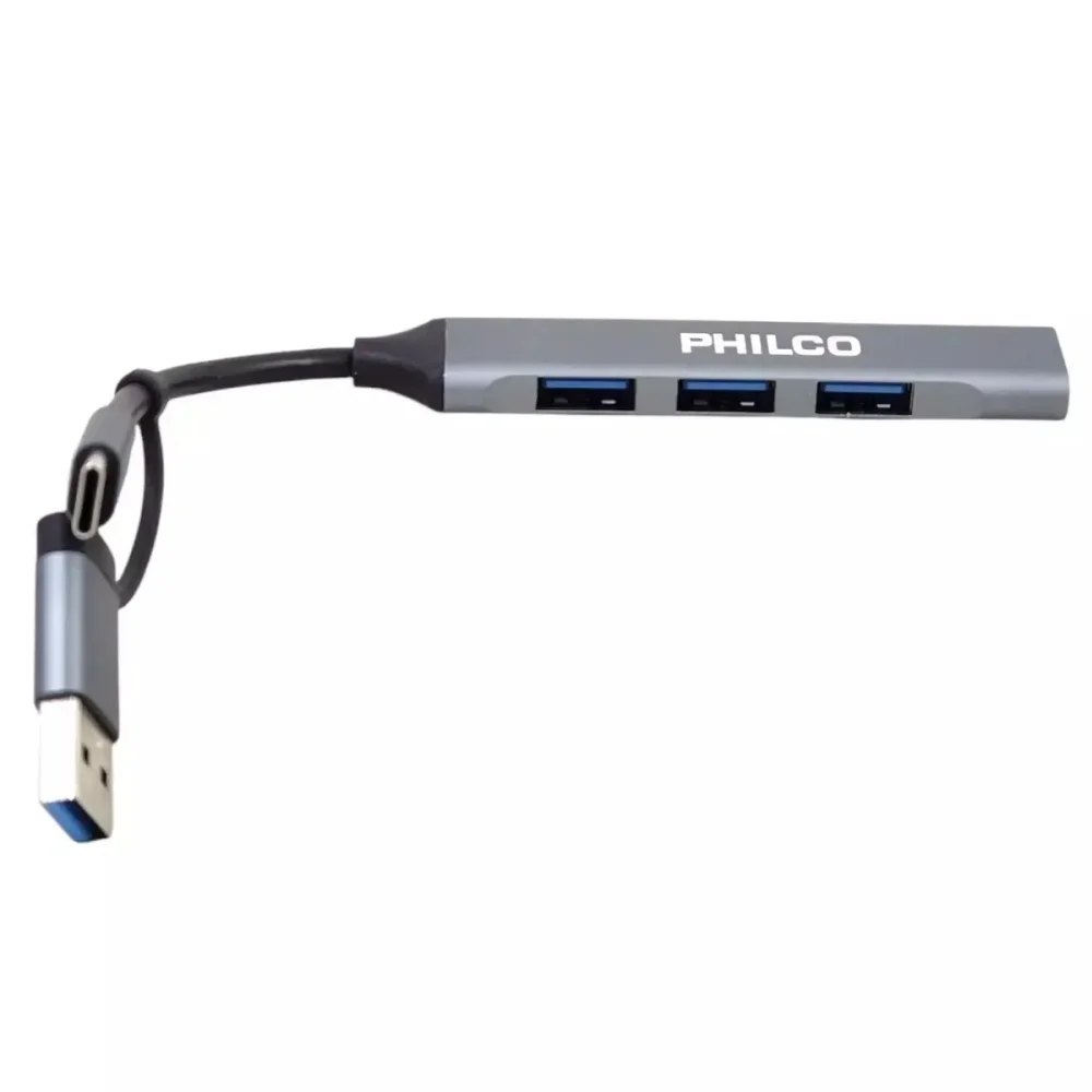 Hub 4 Puertos USB 3.0 A Tipo C (PC-SMARTPHONE) PHILCO 37186