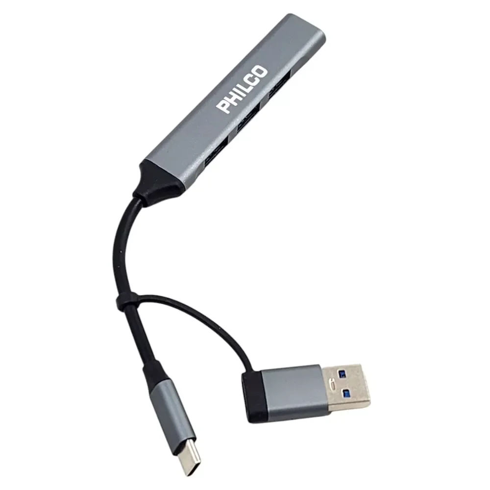 Hub 4 Puertos USB 3.0 A Tipo C (PC-SMARTPHONE) PHILCO 37186